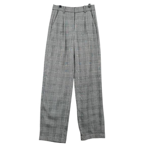 Michael Michael Kors Black High Waisted Houndstooth Wide‎ Leg Dress Pants Size 0 - Picture 1 of 8